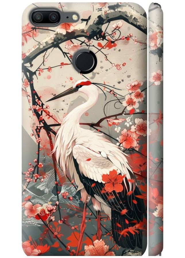 3D пластиковий матовий чохол 'Лелека у цвіту сакури' для Endorphone Huawei Honor 9 Lite (291420320)