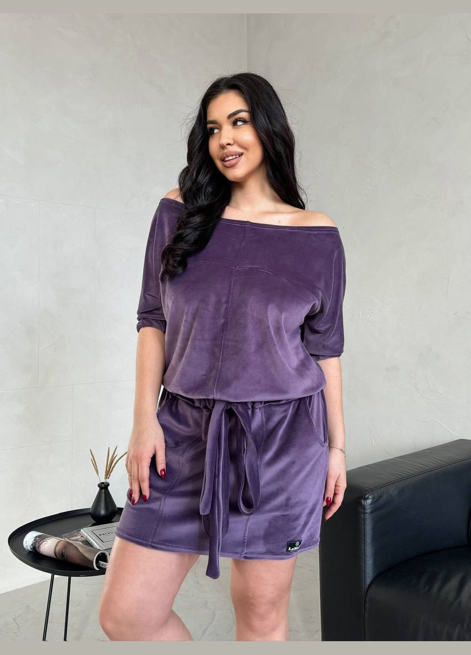 Фиолетовое спортивное, повседневный, кэжуал, вечернее женское платье на одно плечо No Brand