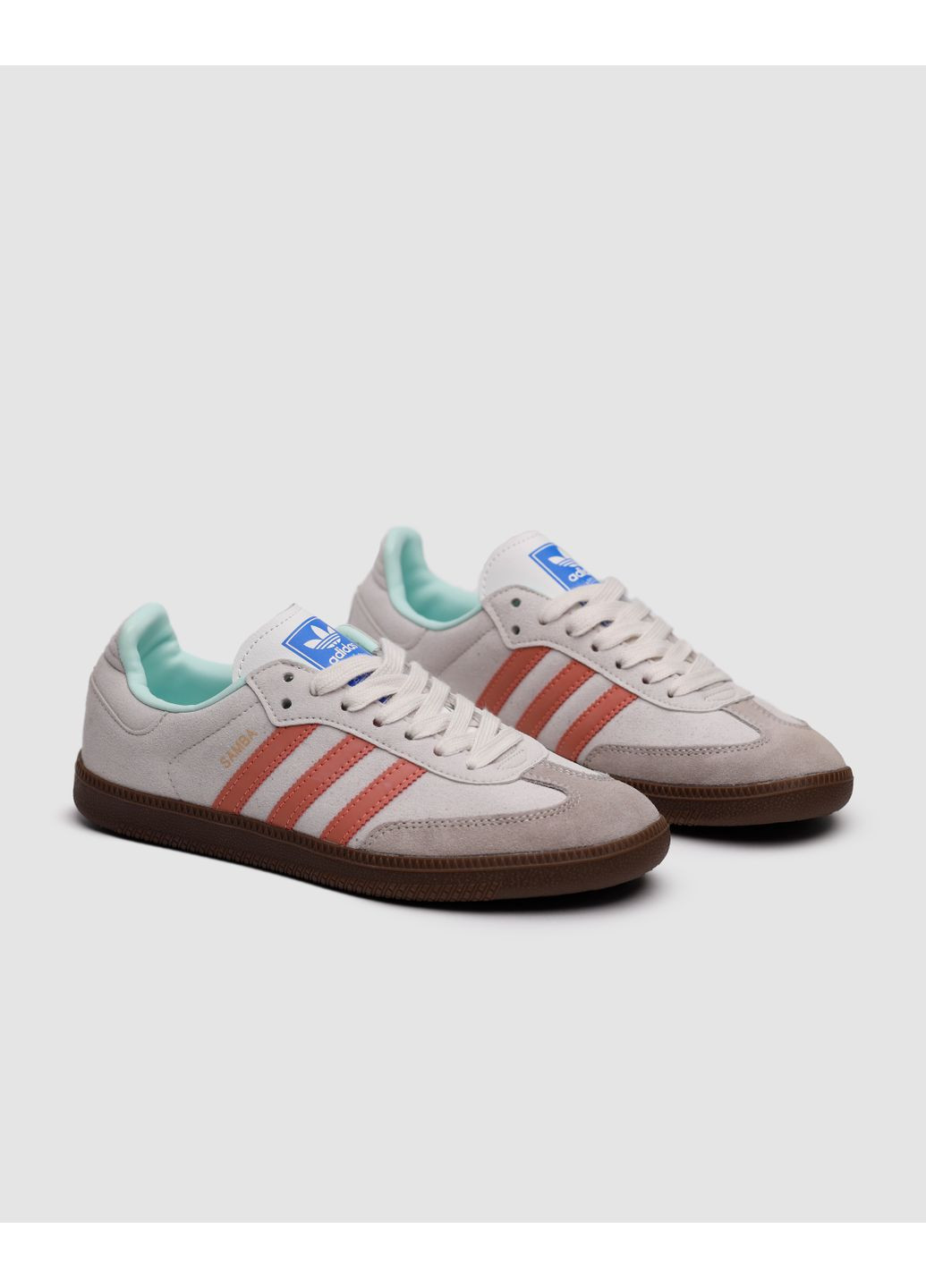 Сірі Осінні кросівки чоловічі adidas samba super low suede grey peach адідас самба No Brand