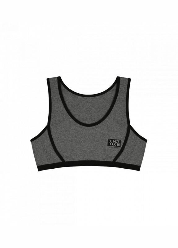 Темно-сірий підлітковий однотонний топ Donella бавовна