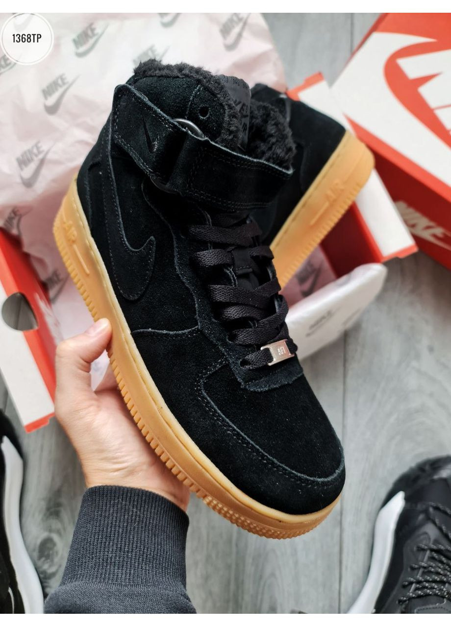 Чорні Осінні кросівки чоловічі nike air force hight black найк аір форс 1 преміум No Brand