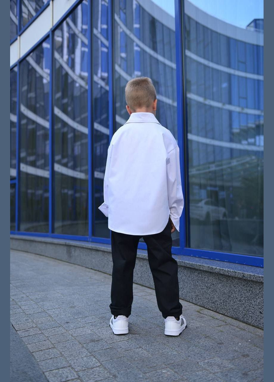 Белый летний костюм котоновый детский popluzhnaya