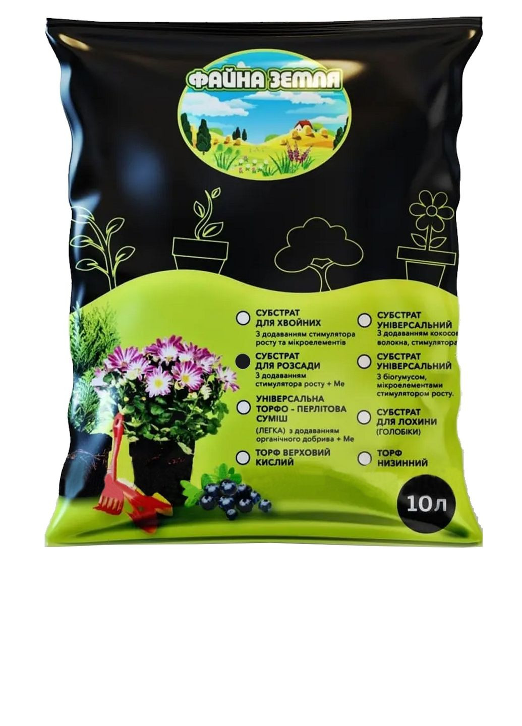 Грунт розсада 10л Файна земля No Brand (333968415)