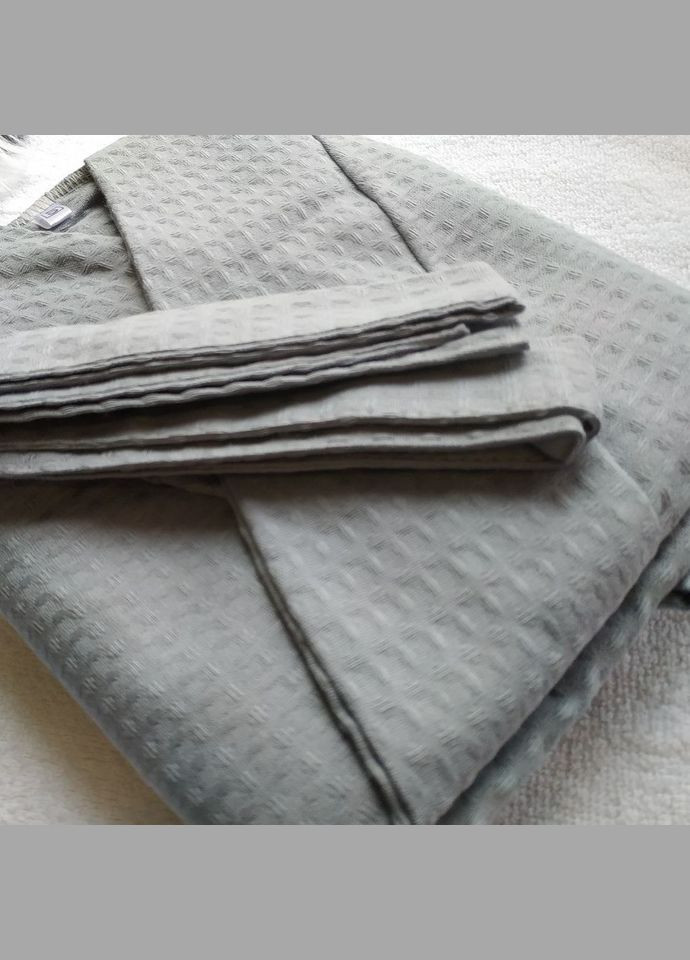 Вафельний халат Кімоно розмір (42-44) S 100% бавовна сірий (LS-3370) Luxyart (302673705)