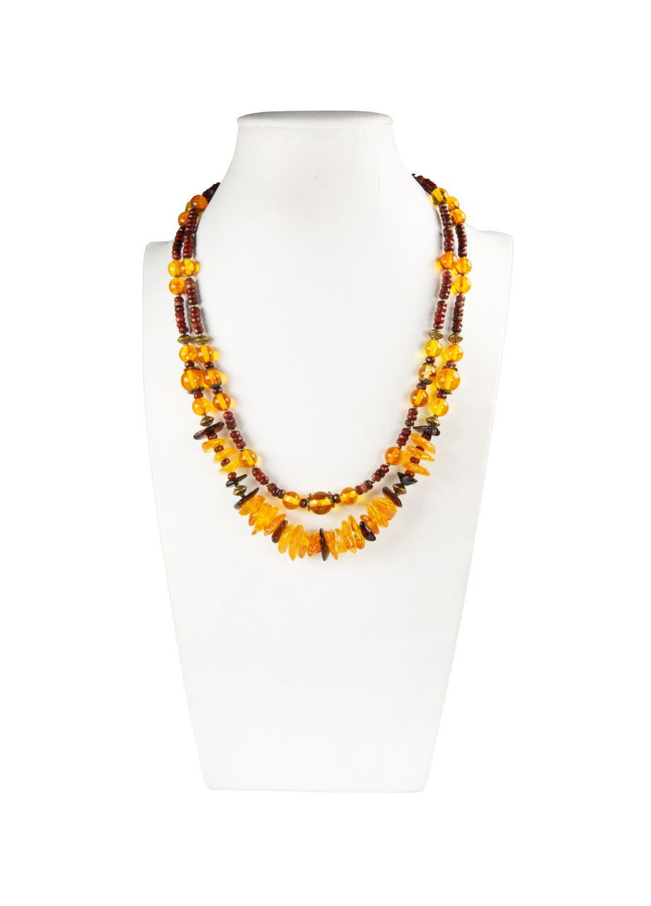 Намисто "Сонячний захід" Бурштин, Яшма Fursa fashion (335029500)