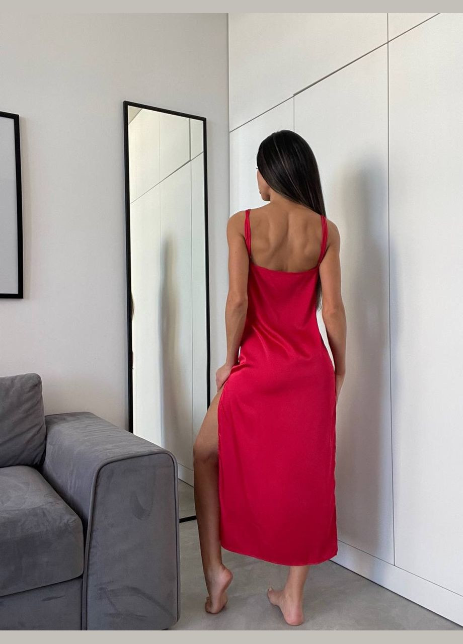 Красная домашний, откровенный рубашка однотонная Україна без рукава