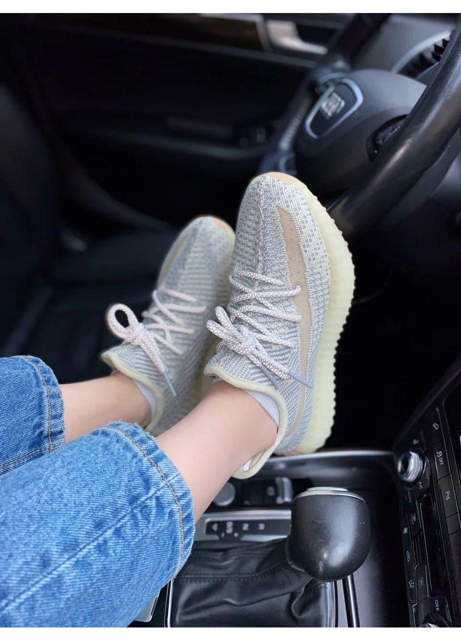 КРОСІВКИ ЖІНОЧІ ADIDAS YEEZY BOOST 350 V2 LUDMARK REFLECTIVE LACES АДІДАС ІЗІ БУСТ No Brand сірі демісезони (367170963)