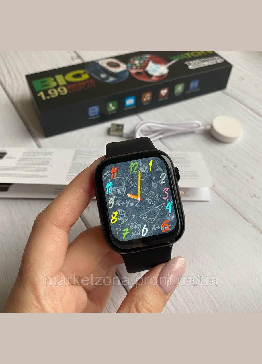 Смарт Годинник T800 pro max зі змінним ремінцем чорний бездротова зарядка пульсометр Smart Watch (334314652)