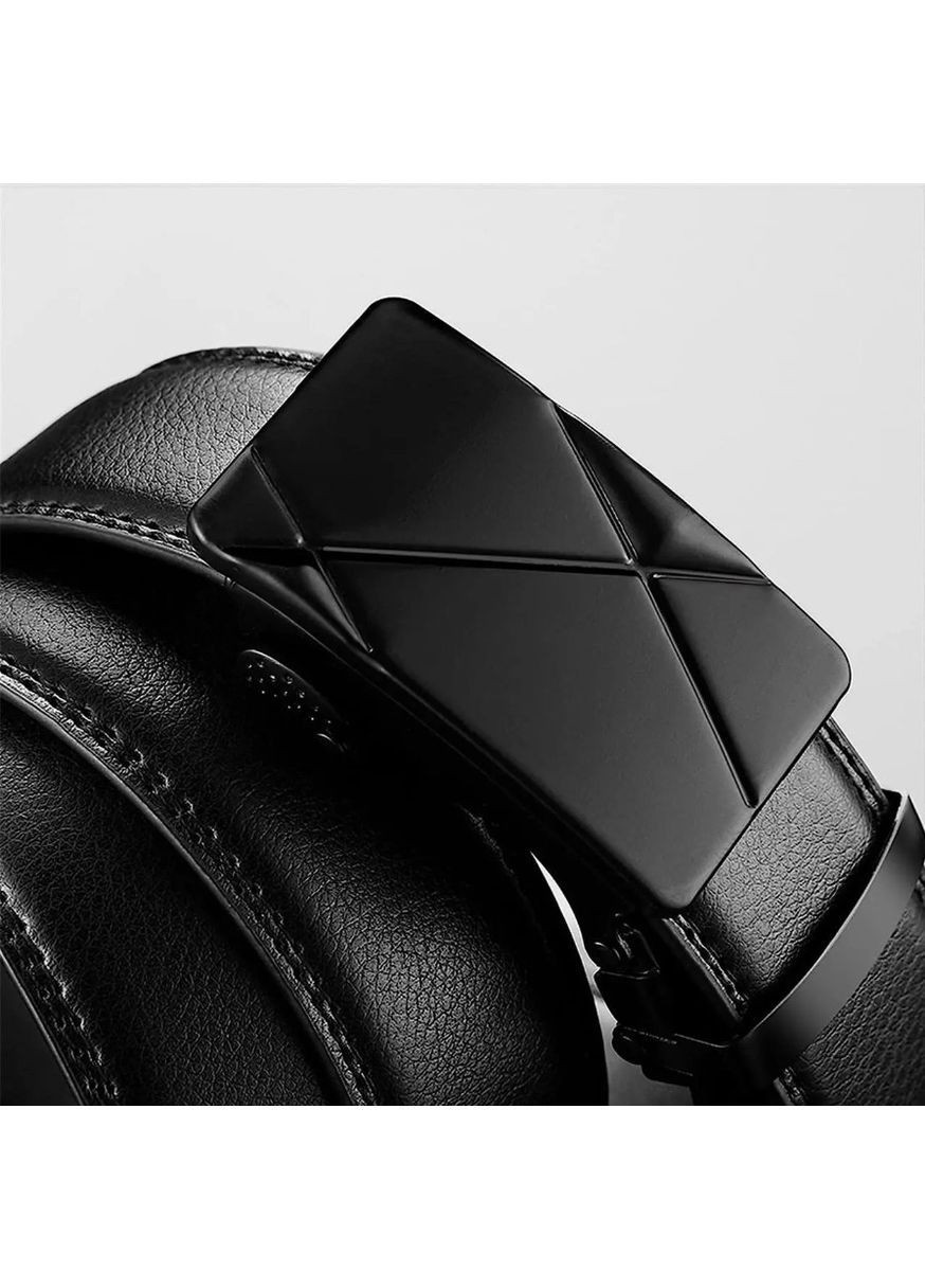 Чоловічий шкіряний ремінь з автоматичною пряжкою, чорний, 120 см – стиль і комфорт на кожен день No Brand (362682310)