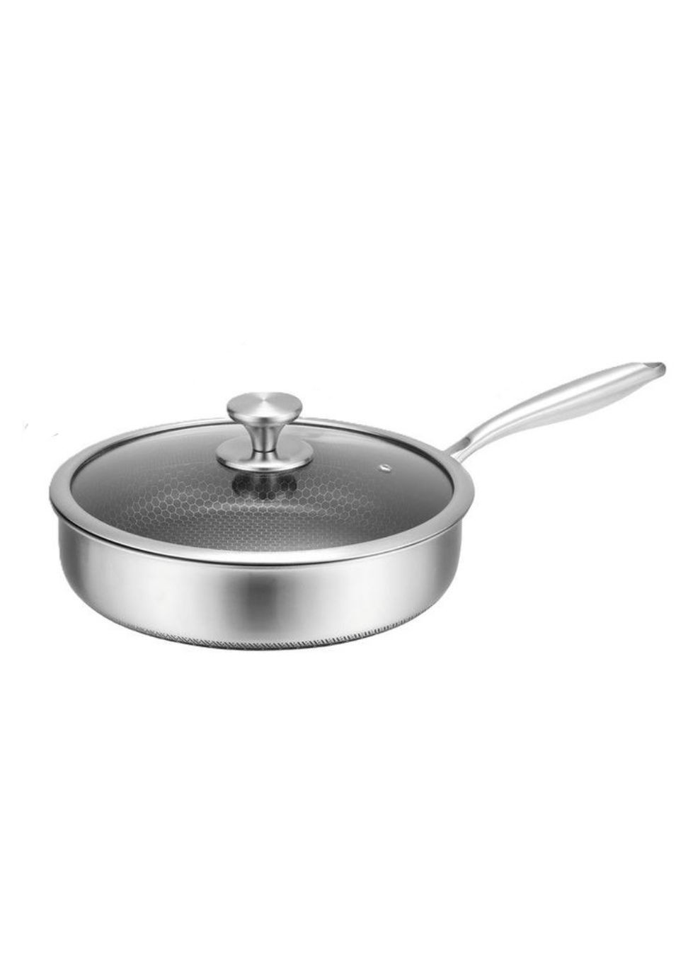 Сковорода с крышкой EB-13061 из нержавеющей стали 24x7 см (EB-13061) Edenberg (358199757)