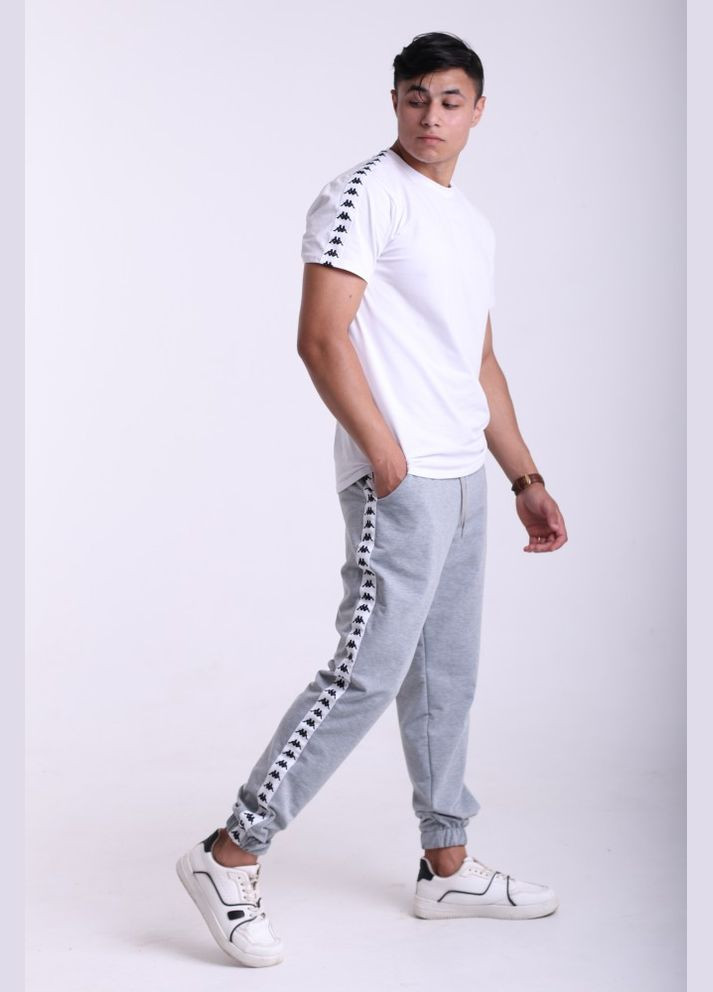 Брюки серые с белыми лампасами. No Brand (322652542)