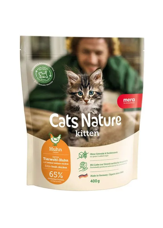 Сухой корм с курицей для котят всех пород Cats Nature Kitten Chiken - 400 г Nechay ZOO (393027462)