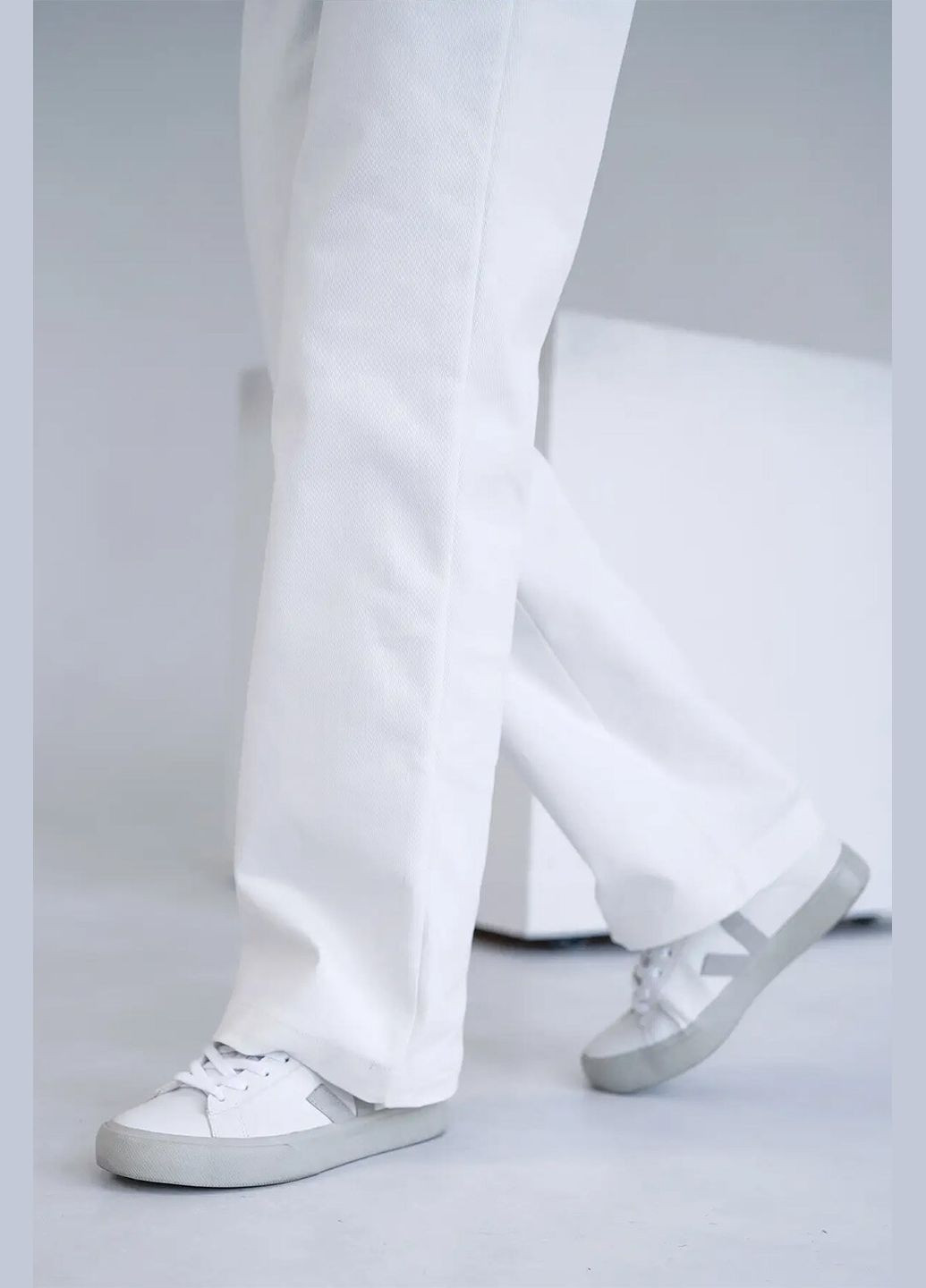 Женские прямые брюки COTON TWILL Белые Teamv (316355078)