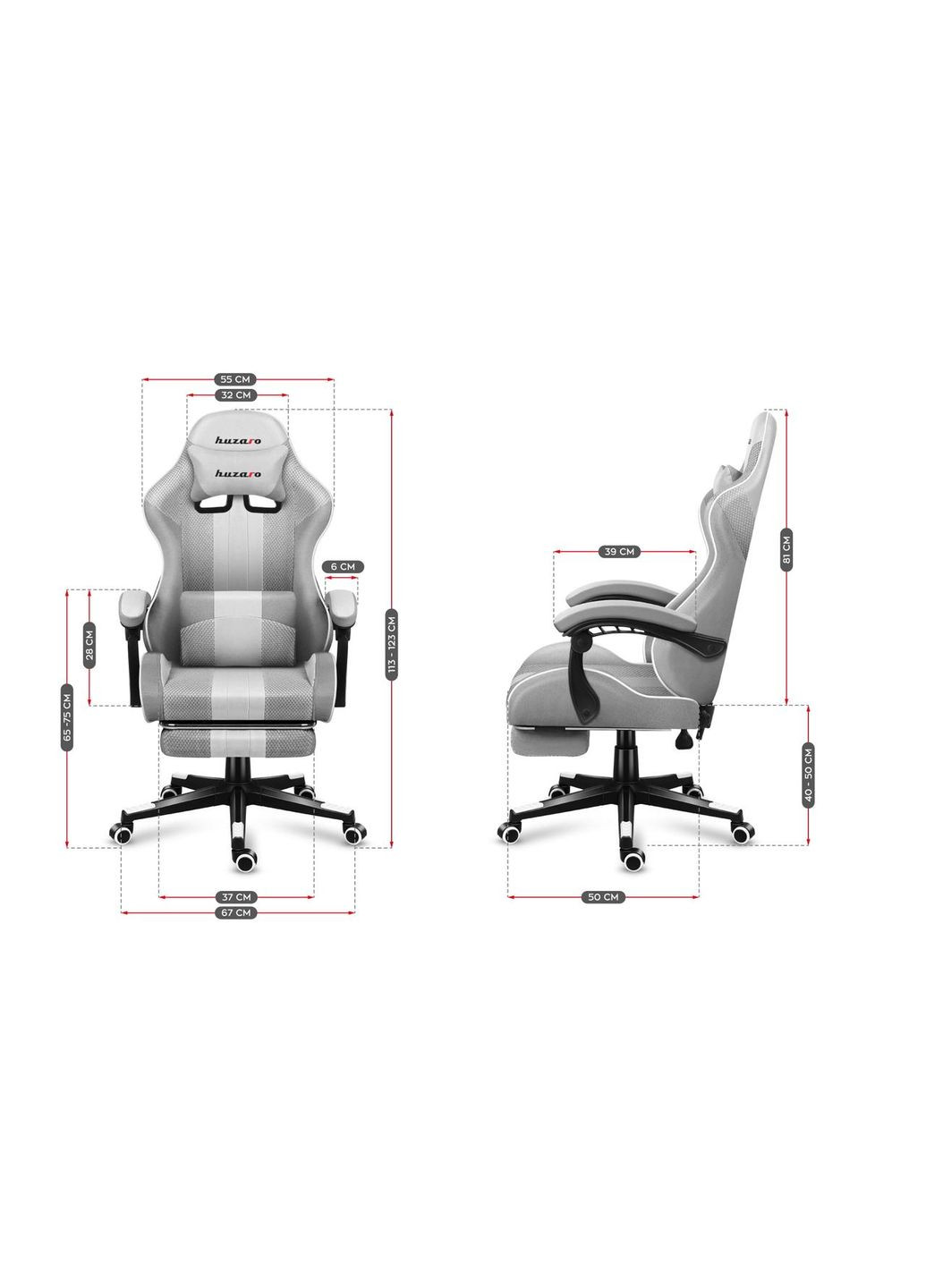 Комп'ютерне крісло Force 4.7 White тканина Huzaro (365783690)