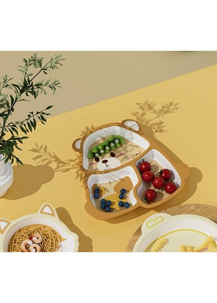 Тарелка детская Медведь желтый 18563 3.3х24х25 см No Brand (349223738)