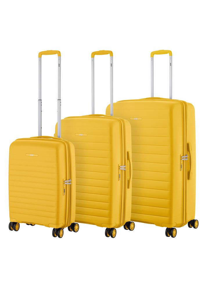 Набір валіз, Aero, поліпропілен, (L+M+S), TSA, 4 колеса, EXP, янтарно-жовтий 2E (365070182)