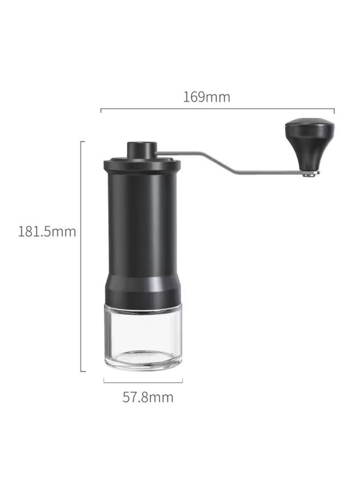 Кавомолка ручна з керамічними жорнами механічна 5 ступенів регулювання помелу, чорна No Brand (346531627)