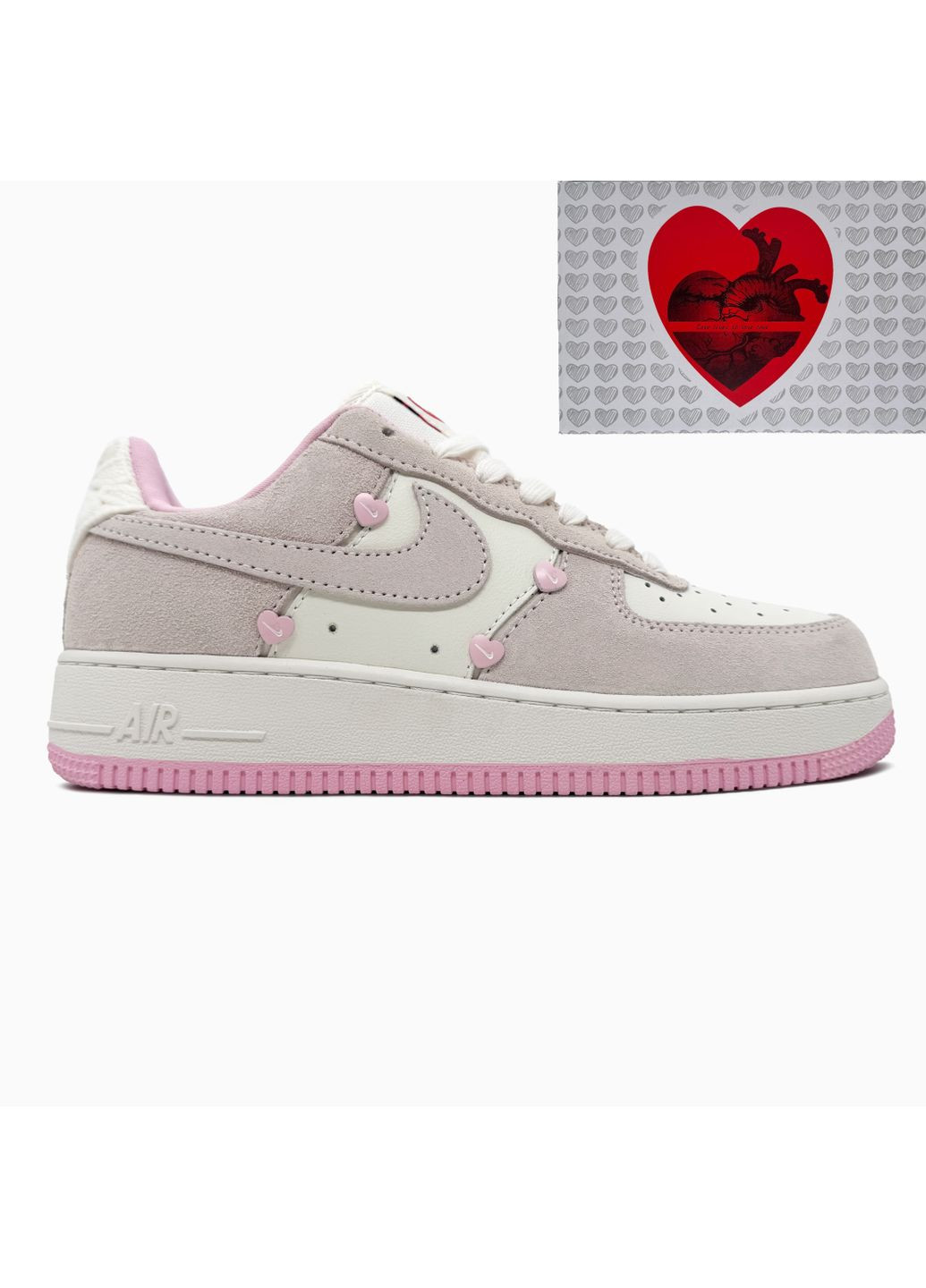 Комбіновані Осінні кросівки чоловічі nike air force valentines day найк аір форс 1 преміум No Brand
