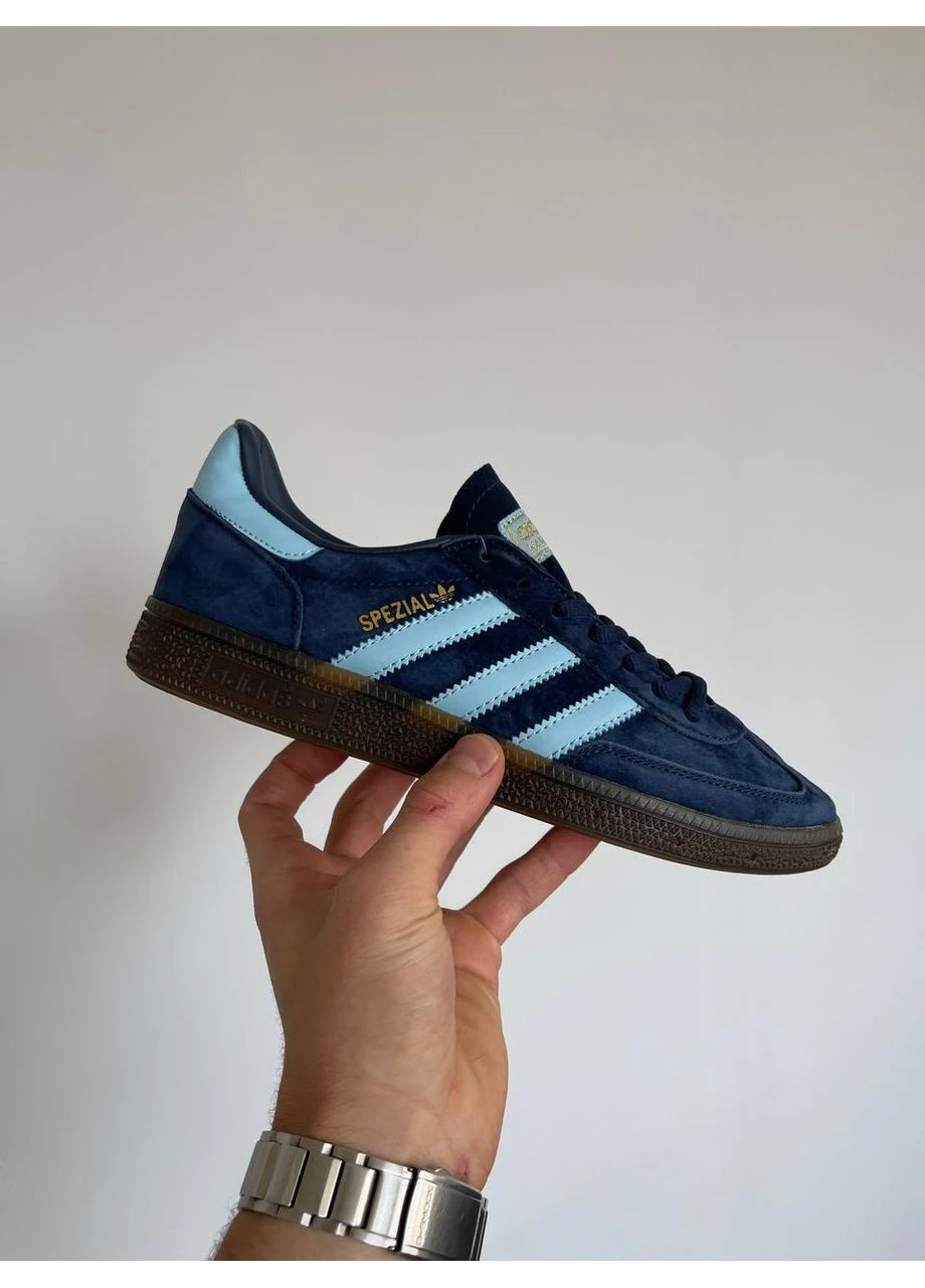 Синие демисезонные кроссовки мужские adidas handball spezial blue адидас специал индиго No Brand