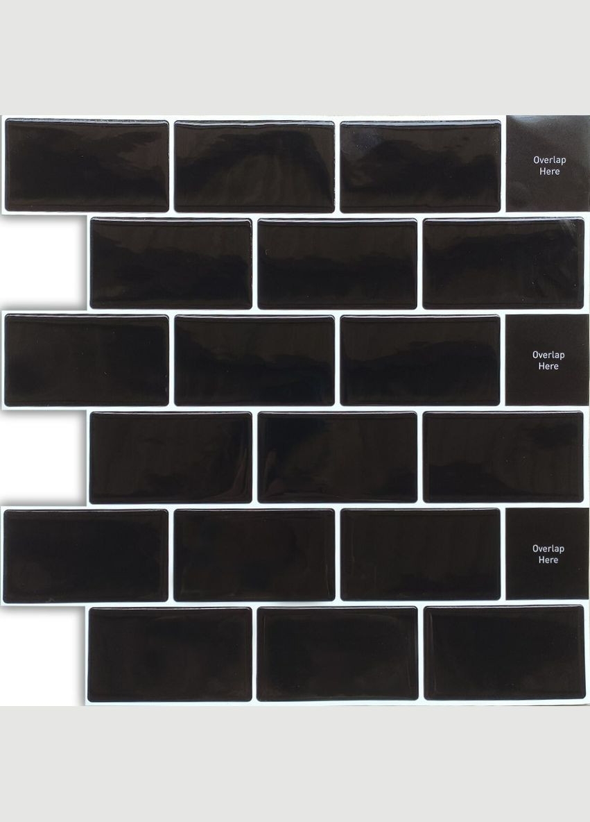 Самоклеюча поліуретанова плитка чорна цегла 305х305х1мм (D) SW-00001186 Sticker Wall (278314370)