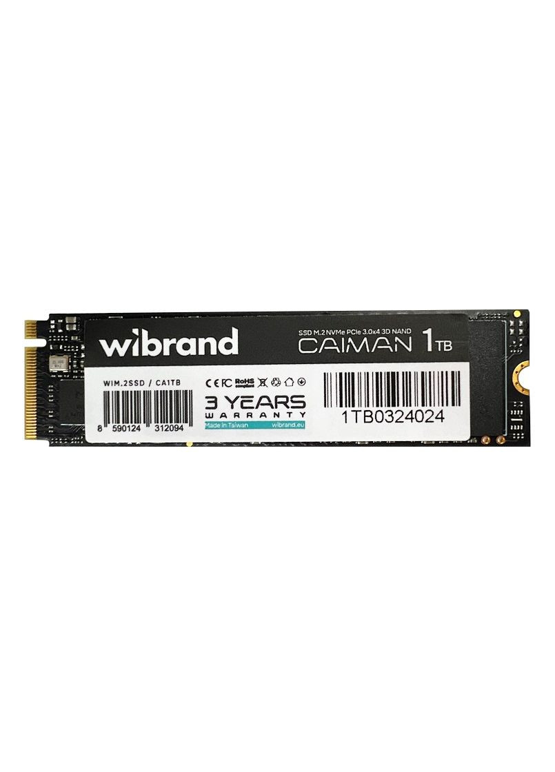 Твердотільний накопичувач SSD 1Tb, Caiman, PCI-E 3.0 x4, M.2 2280, 3D TLC, 1600/1400 МБ/с (WIM.2SSD/CA1TB) Wibrand (317558225)