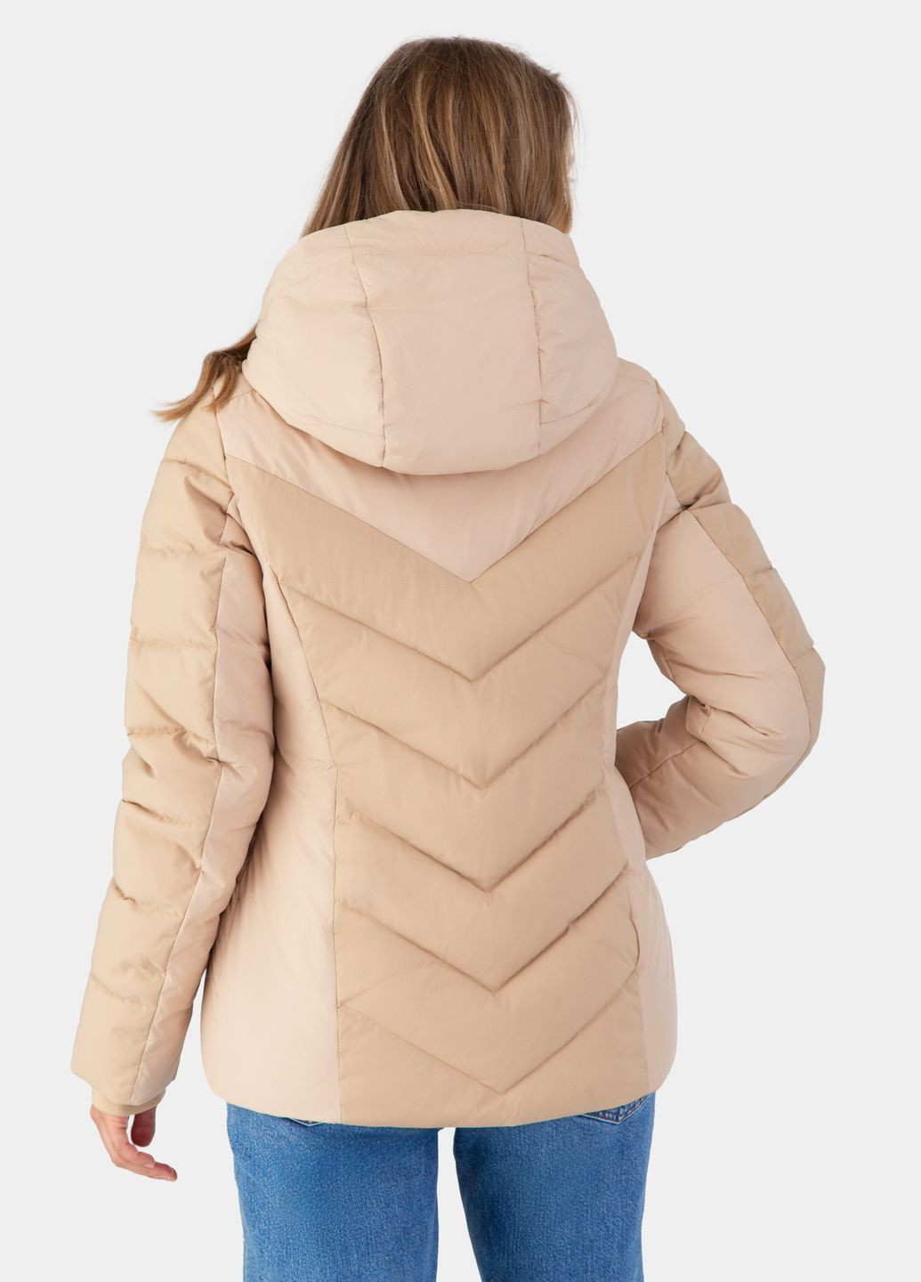 Бежева зимня куртка бежева з наповнювачем "біо пух" xl Avecs