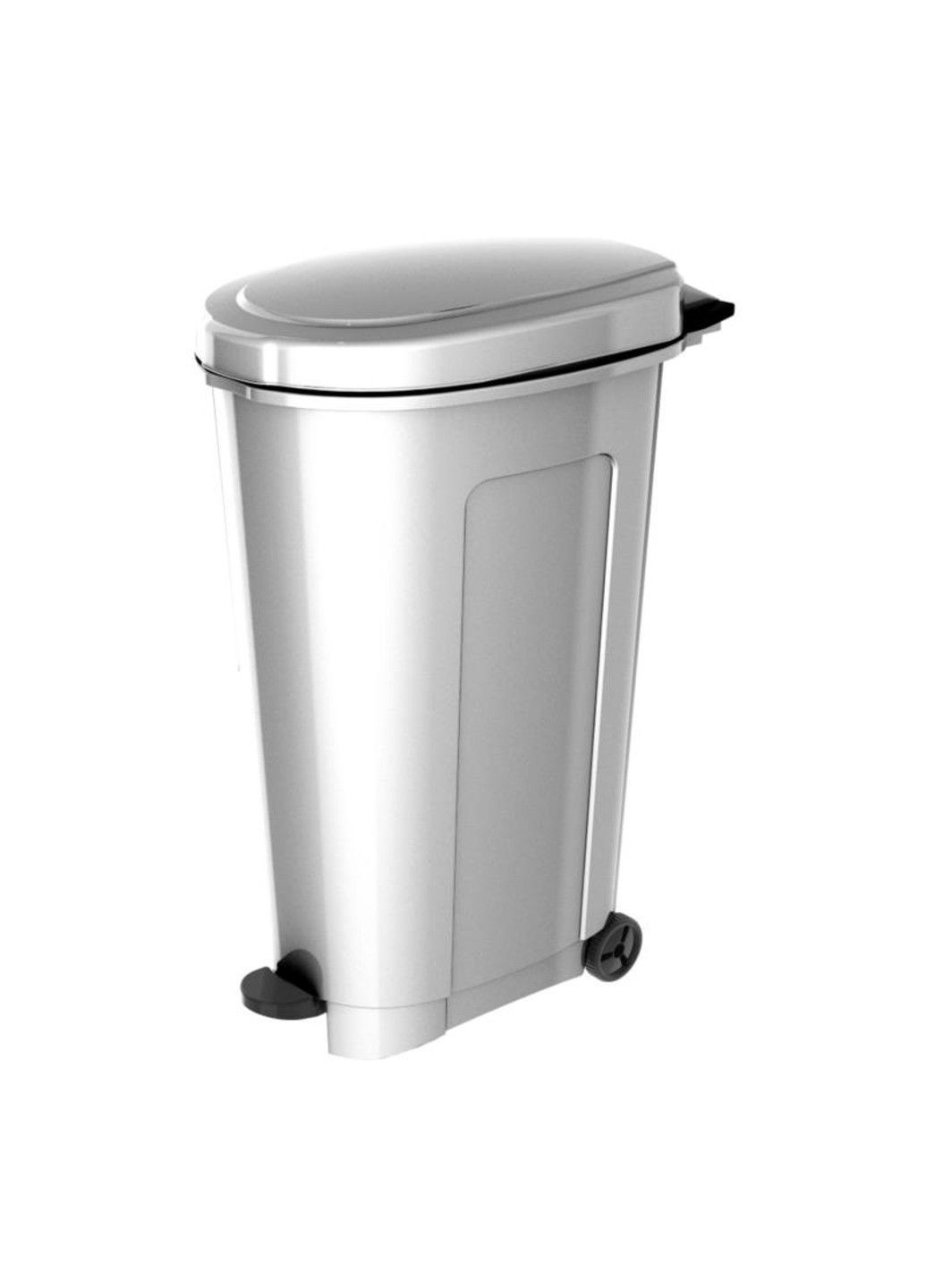 Бак для сміття з кришкою та коліщатами Bidone 40x60x84h, 100 л світло-сірий Bama (372085174)