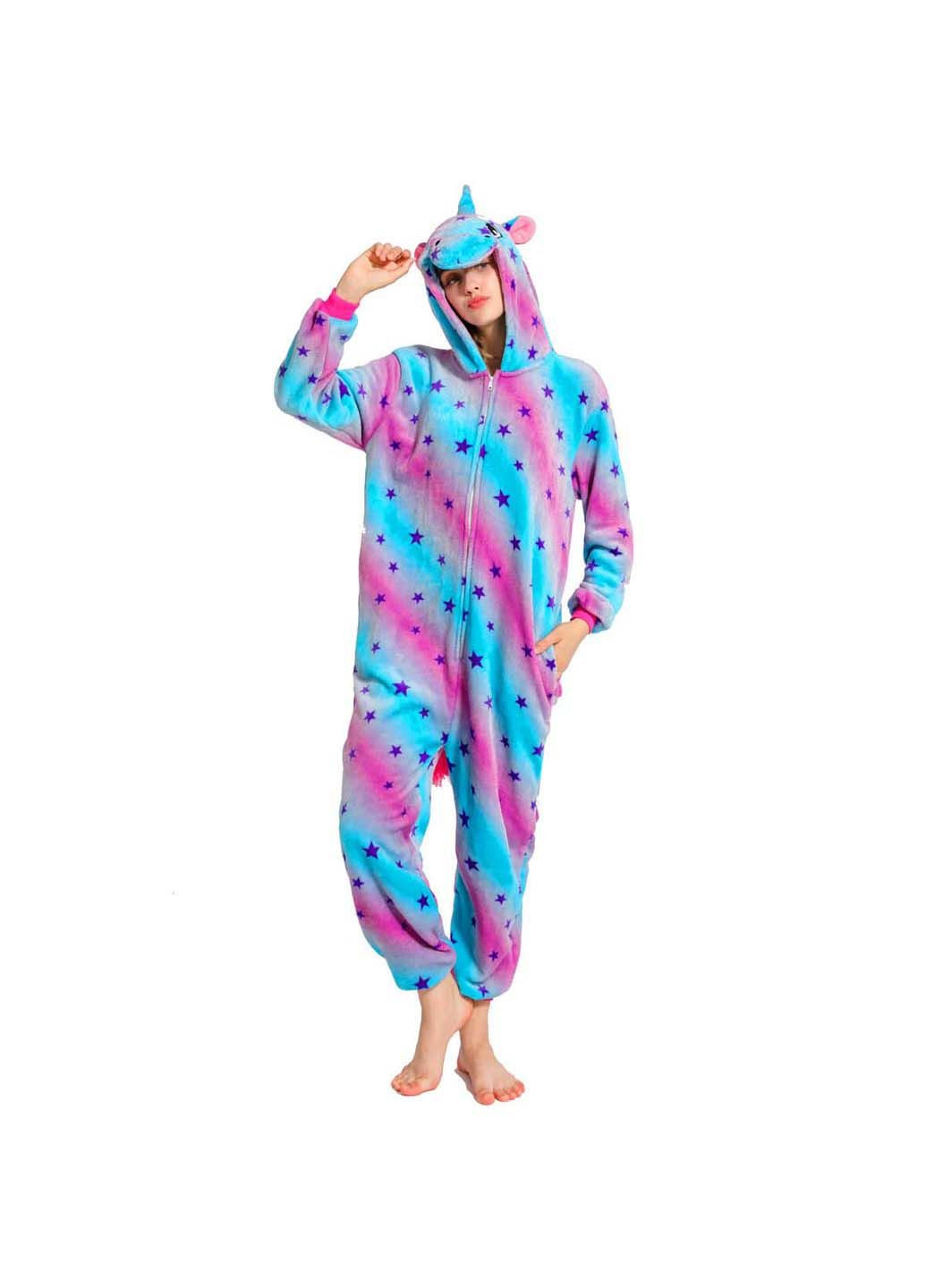 Кигуруми взрослая Единорог Блу Страйпс 145 - 155 см Kigurumba (295904437)