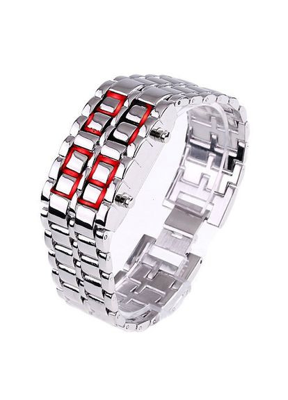 Годинник-браслет Iron Samurai, Айрон Самурай сріблястий з червоними світлодіодами ( код: IBW012SR ) Clockhouse (323220849)