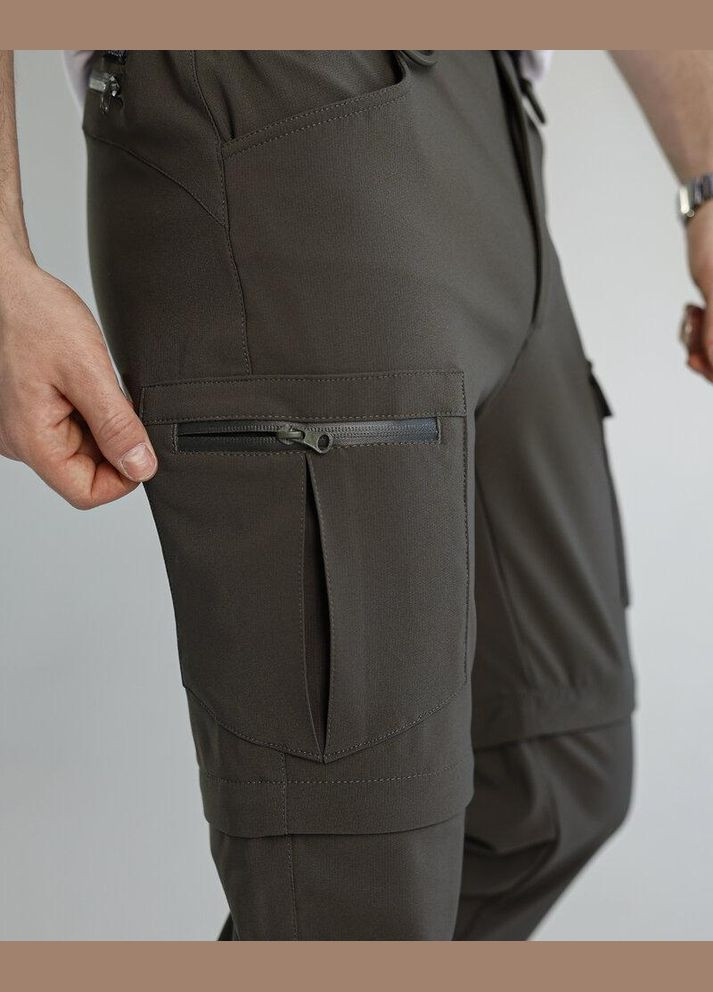 Хаки повседневный демисезонные карго брюки No Brand