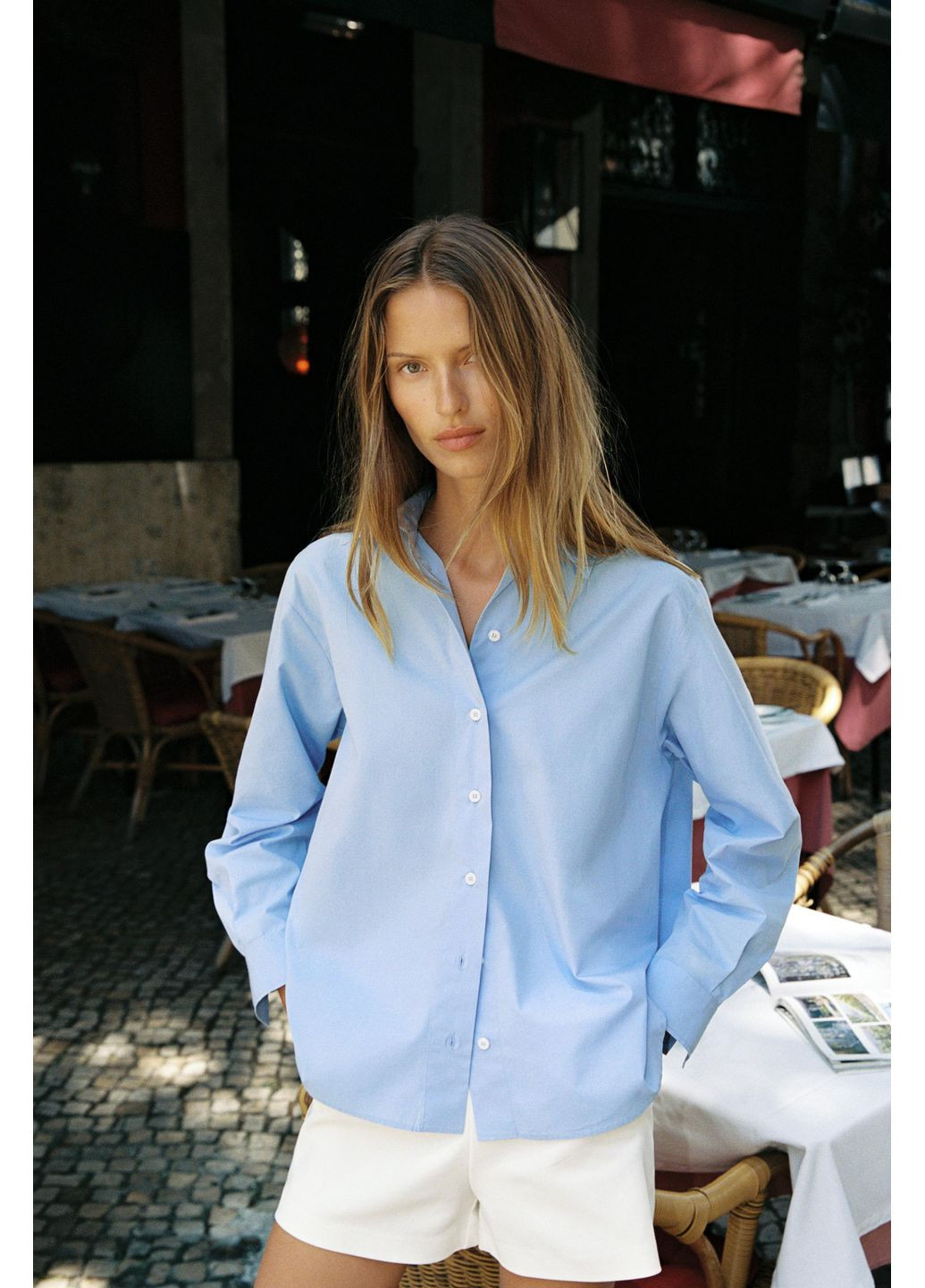 Голубой рубашка Zara