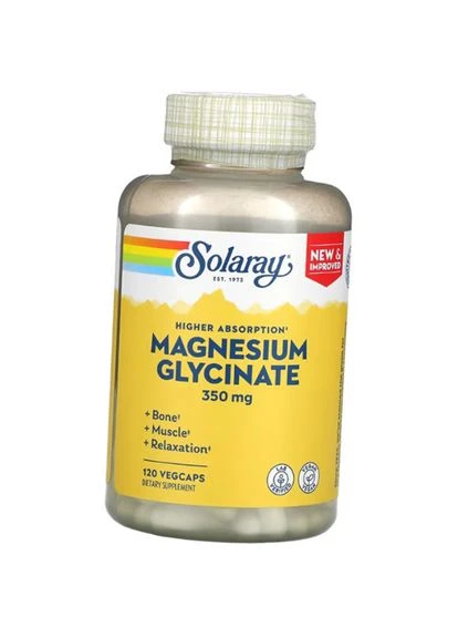 Магний Глицинат, High Absorption Magnesium Glycinate 350, 120вегкапс (36411101) Solaray (393643411)