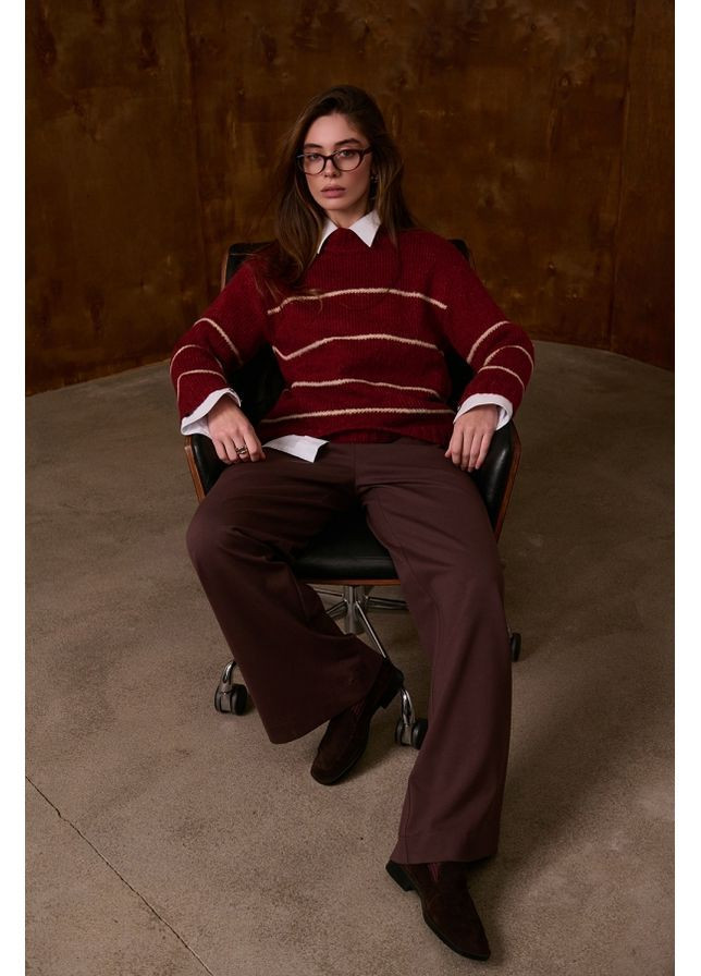 Темно-красный свитер 2809 голубой-белый Triko Bakh