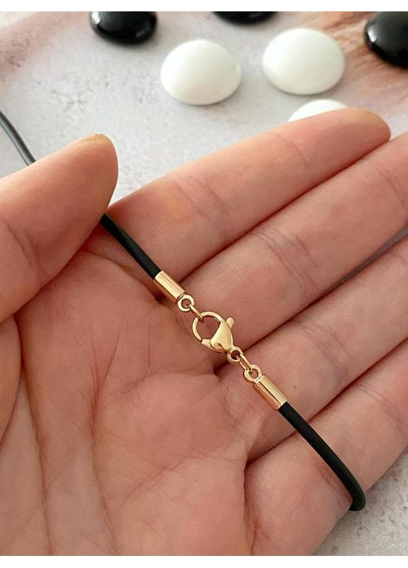 Каучук 55см з Позолоченим Замочком. Позолота. Каучуковий Шнур, Шнурок No Brand (361029351)