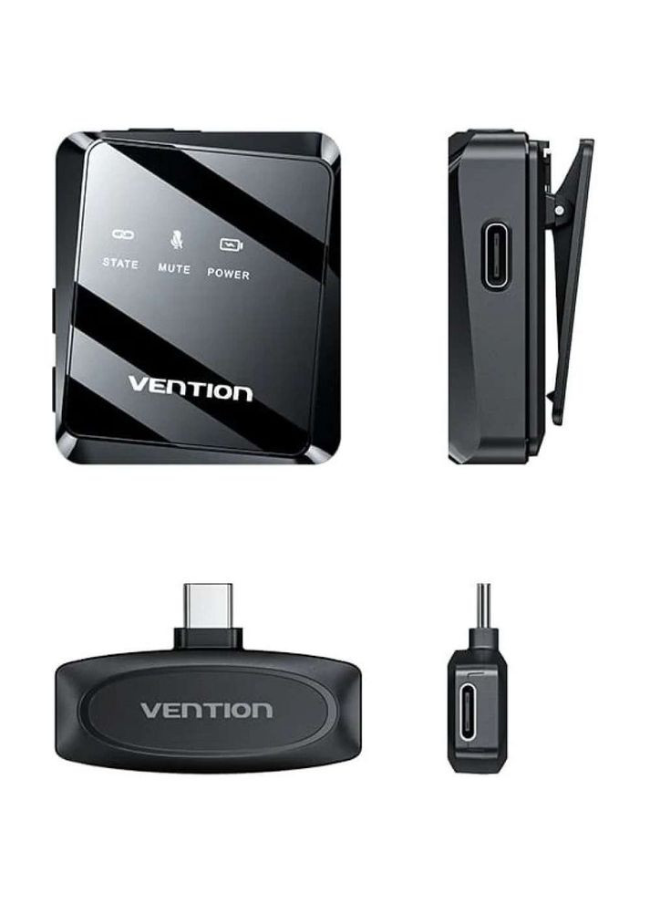 Микрофон USB-C 2-Pack Wireless Lavalier Black (NCBB0) Vention (323132948)
