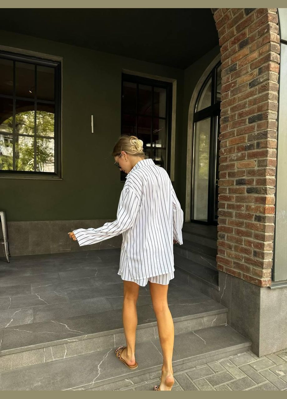 Костюм жіночій - літній сорочка та шорти в полосочку JUGO STYLE H № 320 (299150191)