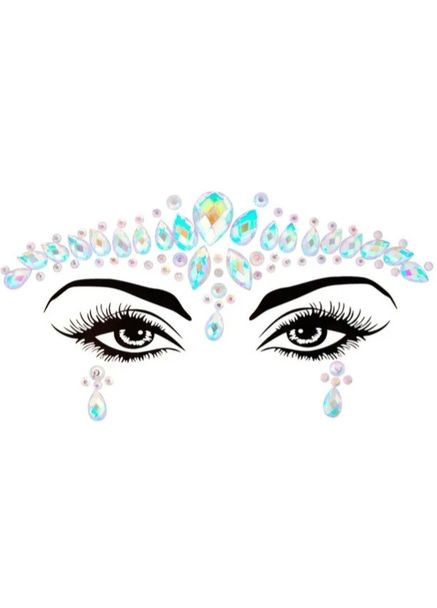 Стразы для лица для вечеринок и карнавалов one size разноцветный No Brand (362267946)