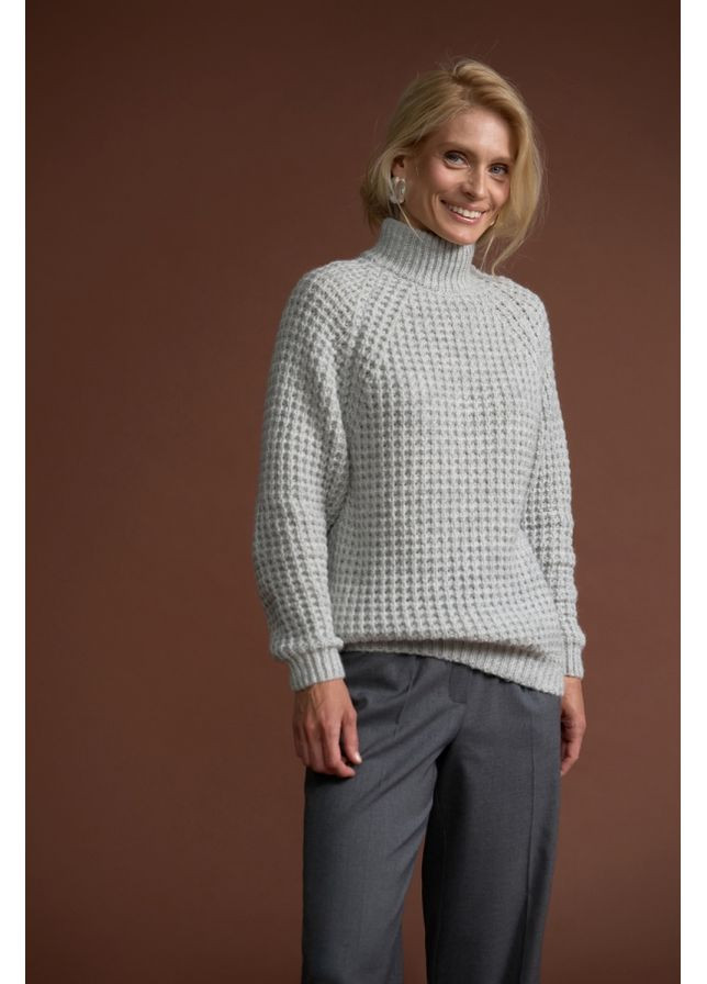 Светло-серый демисезонный свитер 2878 Bellise