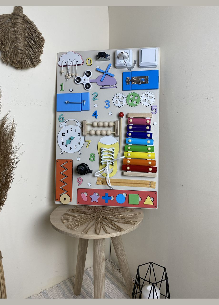 Универсальный бизиборд в цветах радуги 40х60 см No Brand (348357576)