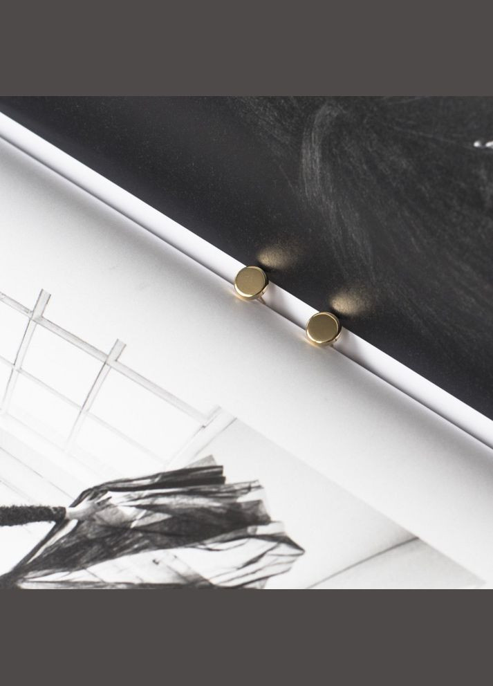 Золотые серьги-пусеты Кружочки с05559 Oniks (264022864)