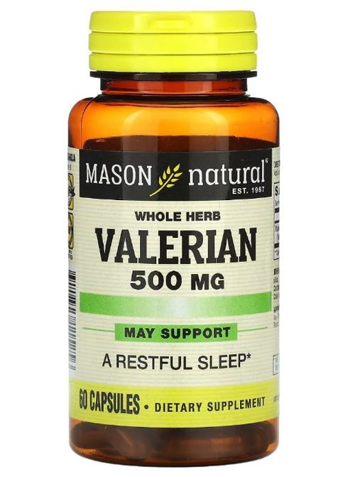 Valerian 500 mg 60 Caps Mason Natural (292713444)