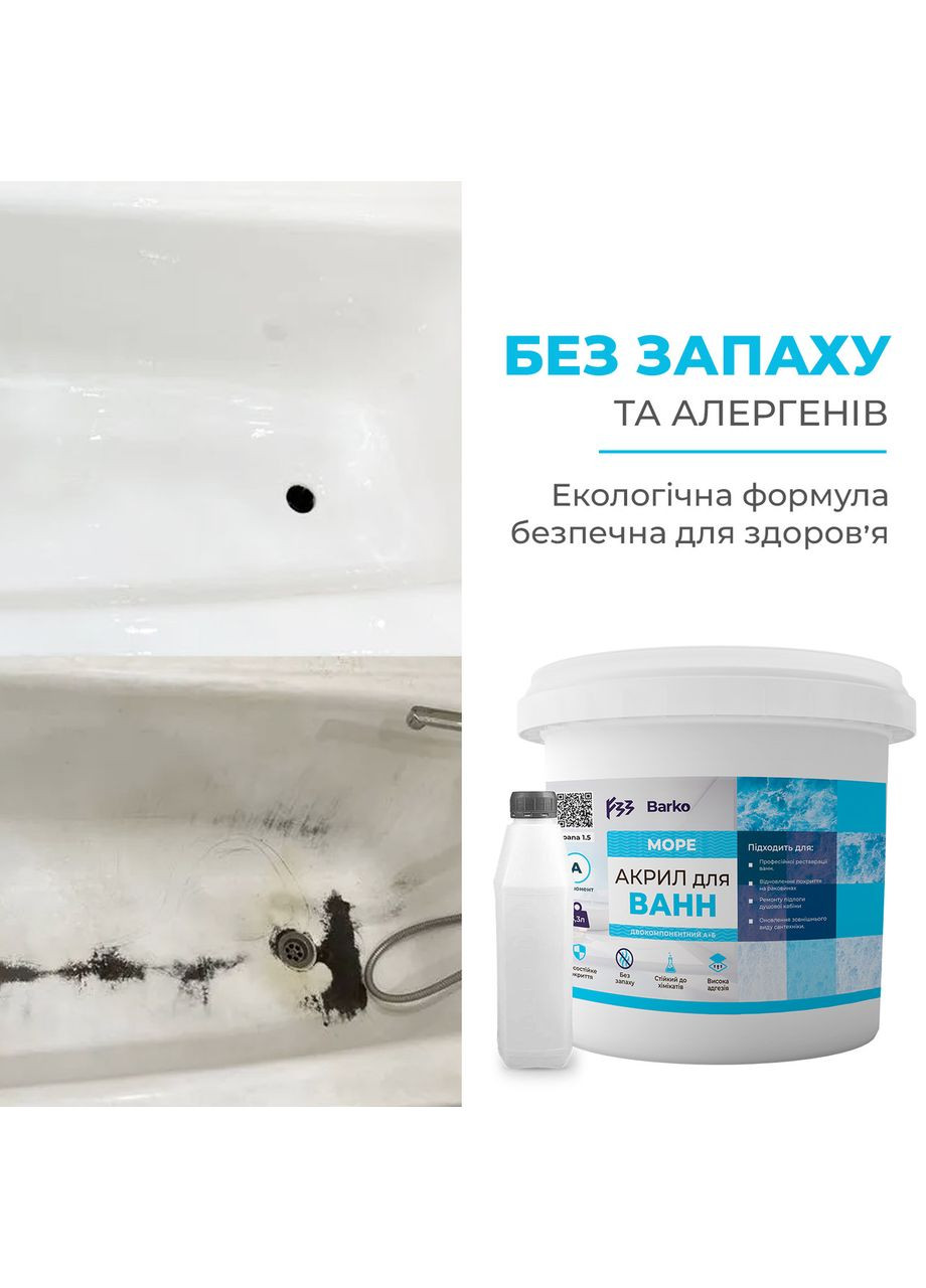 Наливной жидкий акрил ванн Barko Moре 1.7 м 1.2 No Brand (365780295)