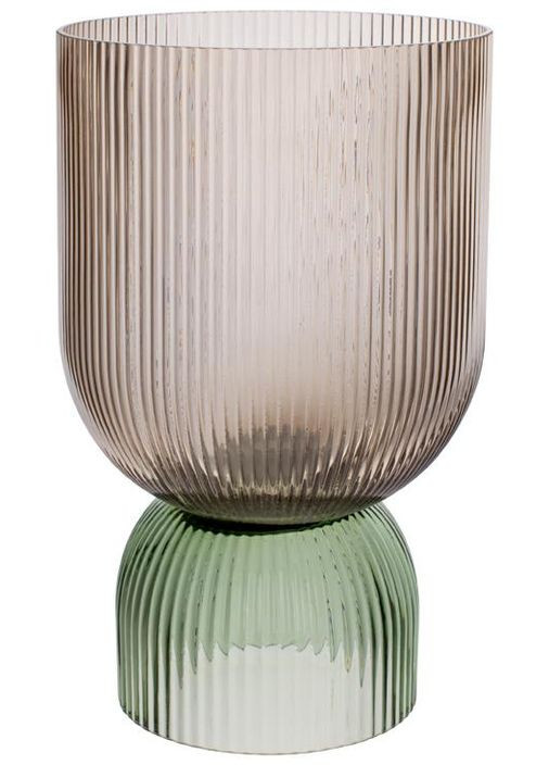 Скляна ваза для квітів Ariadne "Carol" Ø16x26см, коричневий із зеленим Bona (372172182)