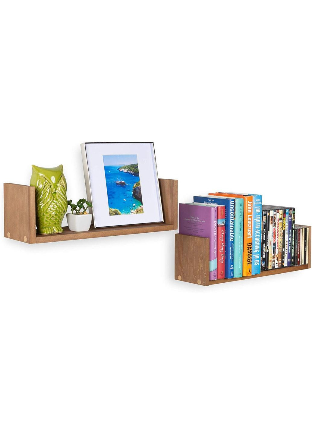 Настінна книжкова полиця з дерева Шерлок мускат (КПГ-000407) No Brand (328072883)