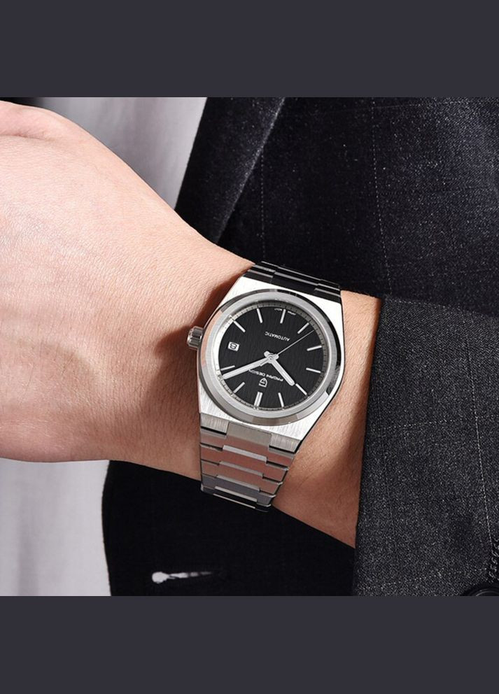 PD-1753 Silver-Black механический с автоподзаводом сasual, классический Pagani Design (342323365)