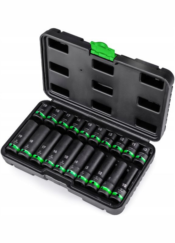 Набор ударных торцевых головок 1/2» 10-19мм Wuber (340072977)