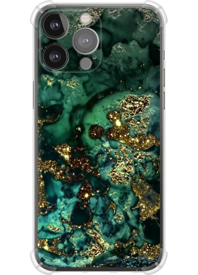Силіконовий протиударний с посиленими кутами чохол 'Мармур золото багатство' для Endorphone Apple iPhone 13 Pro Max (276316760)