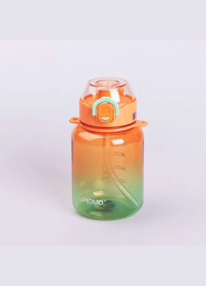 Пляшка для води багаторазова 700 мл пляшечка з трубочкою для спорту та школи 16.5 см Помаранчева HP-14-32O Yiwu (325922800)
