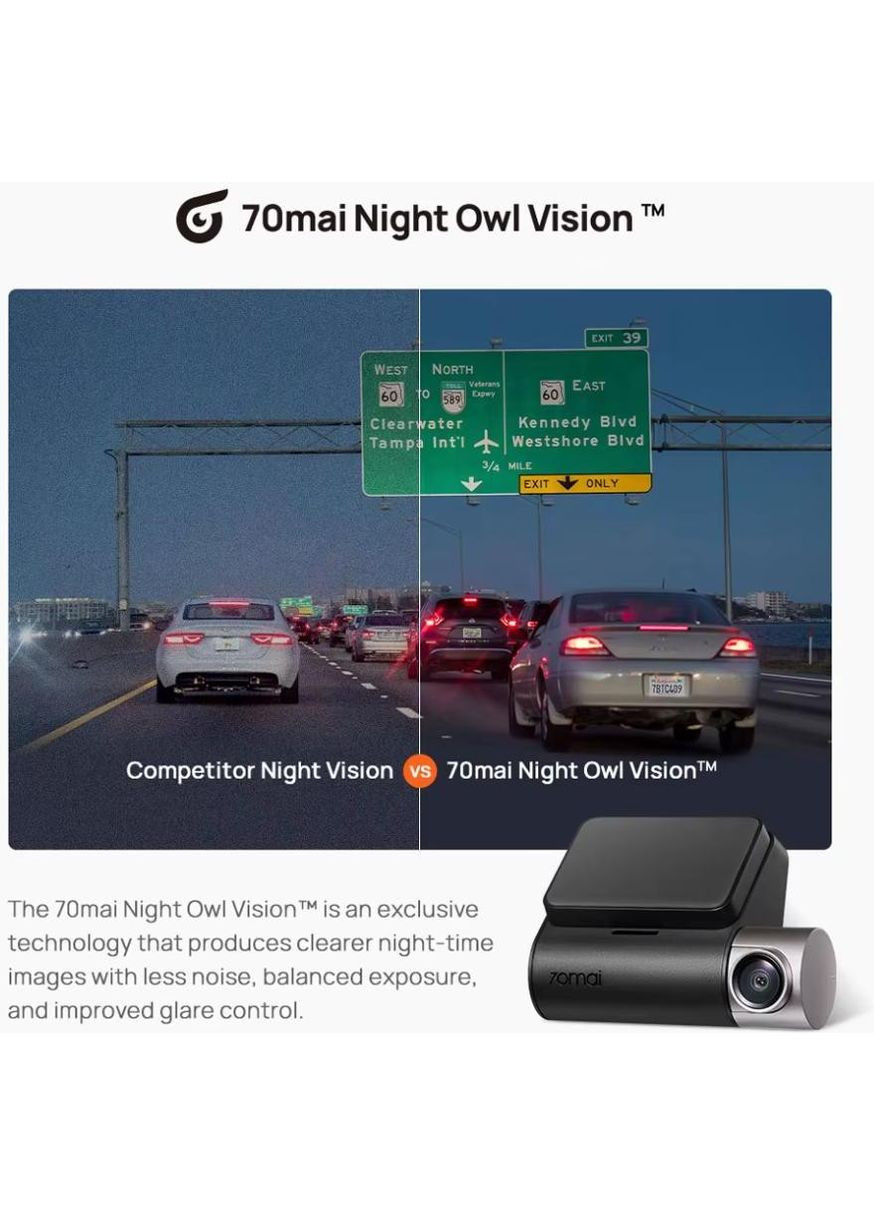 Автомобильный видеорегистратор Dash Cam A510 70Mai (362211911)