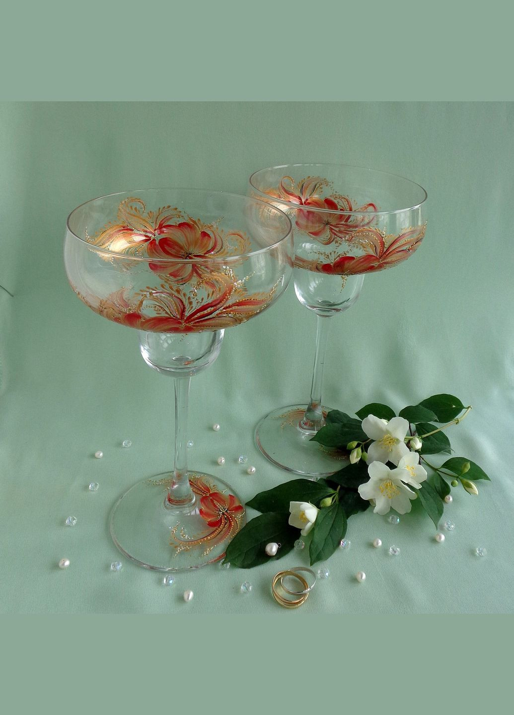 Весільні Келихи з оригінальним ручним розписом "Пристрасне танго" No Brand (349842512)